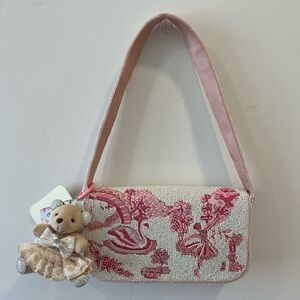 T.J.Maxx VIRAL Pink Ballerina Beaded Bag with Teddy Charm